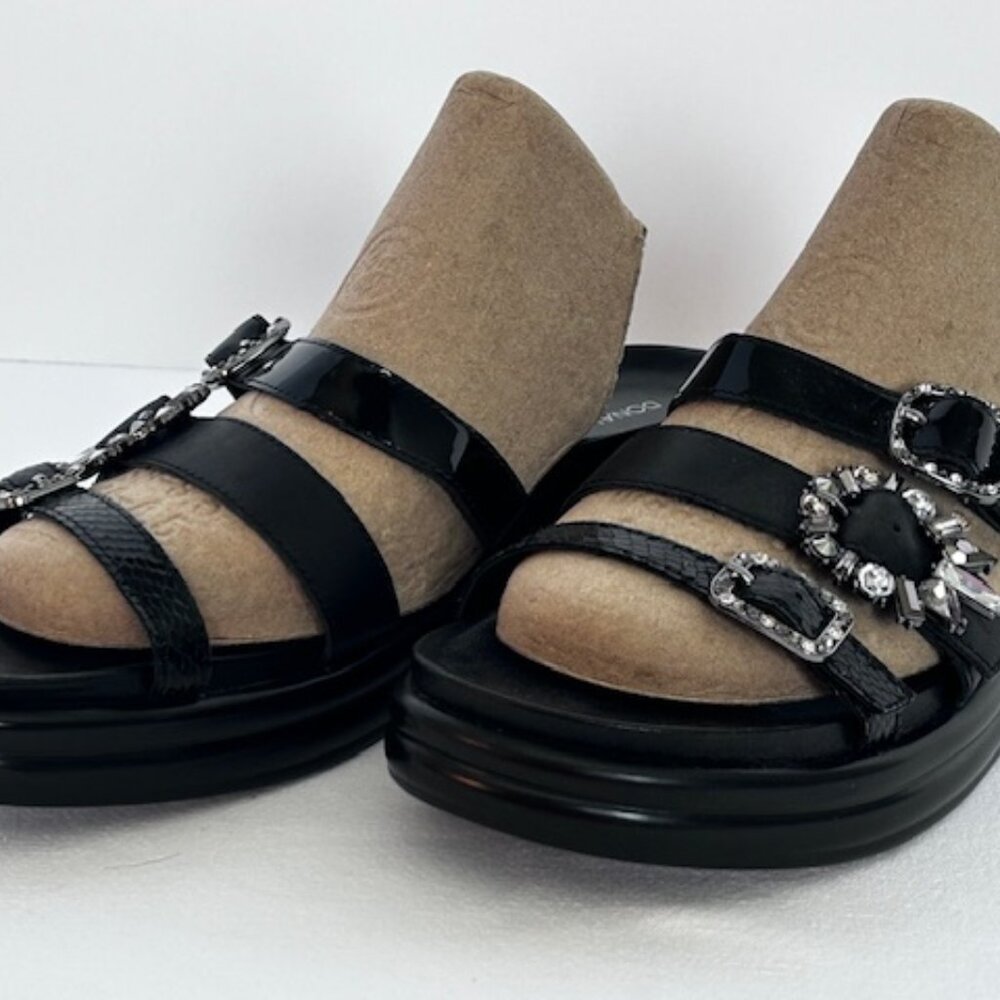 Donald Pliner Sandal Claud Black Rhinestone Size 8
